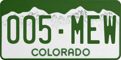 CO license plate 005MEW