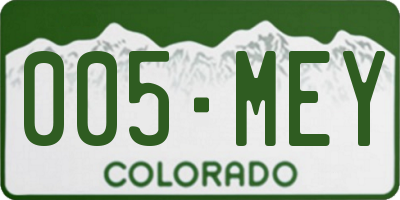 CO license plate 005MEY