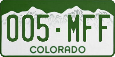 CO license plate 005MFF