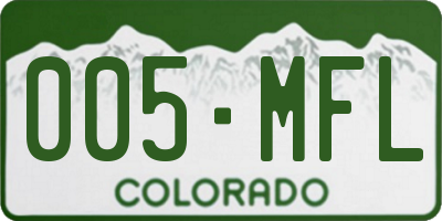 CO license plate 005MFL