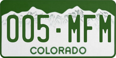 CO license plate 005MFM