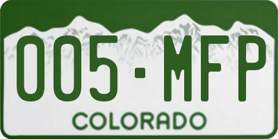 CO license plate 005MFP