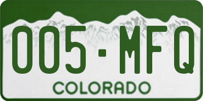 CO license plate 005MFQ