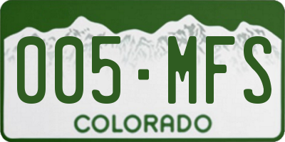 CO license plate 005MFS