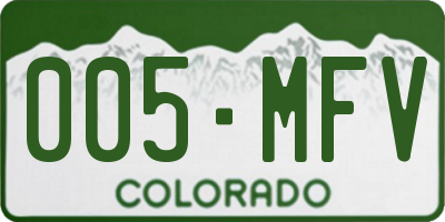 CO license plate 005MFV