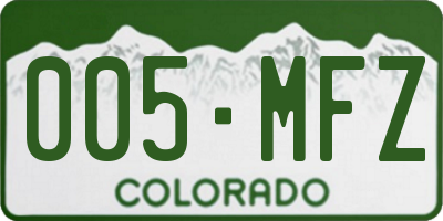 CO license plate 005MFZ