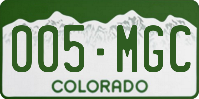 CO license plate 005MGC