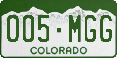 CO license plate 005MGG