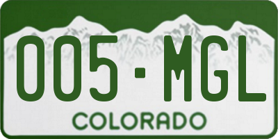 CO license plate 005MGL