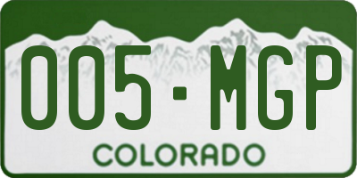CO license plate 005MGP