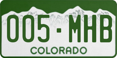 CO license plate 005MHB