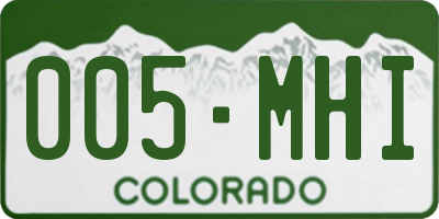 CO license plate 005MHI