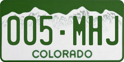 CO license plate 005MHJ