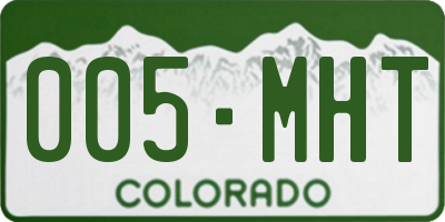CO license plate 005MHT