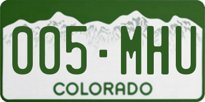 CO license plate 005MHU