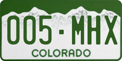 CO license plate 005MHX