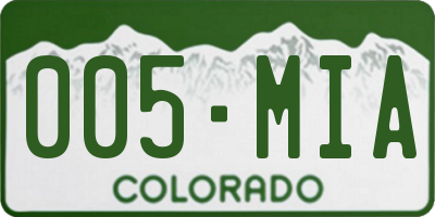 CO license plate 005MIA
