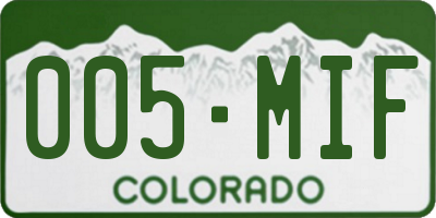 CO license plate 005MIF