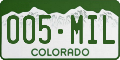 CO license plate 005MIL