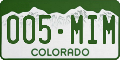 CO license plate 005MIM