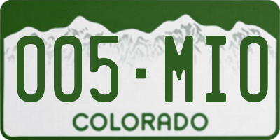 CO license plate 005MIO