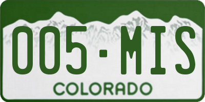 CO license plate 005MIS