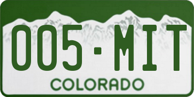 CO license plate 005MIT