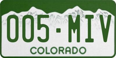 CO license plate 005MIV