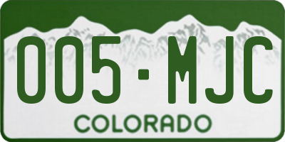 CO license plate 005MJC