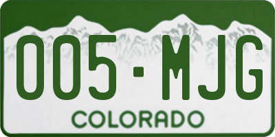 CO license plate 005MJG