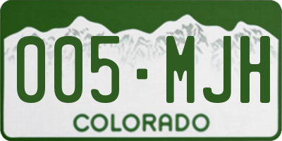 CO license plate 005MJH