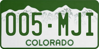 CO license plate 005MJI