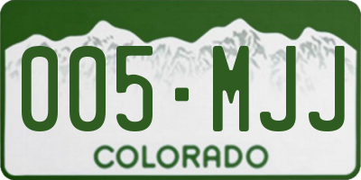 CO license plate 005MJJ
