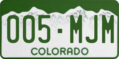 CO license plate 005MJM