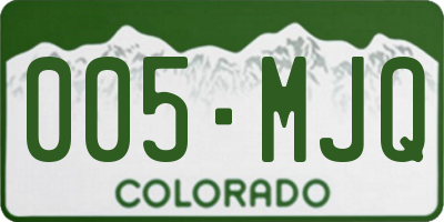CO license plate 005MJQ