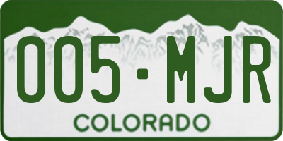 CO license plate 005MJR