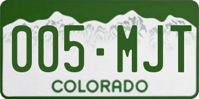 CO license plate 005MJT