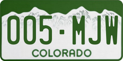 CO license plate 005MJW