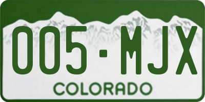 CO license plate 005MJX