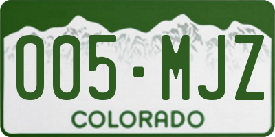 CO license plate 005MJZ