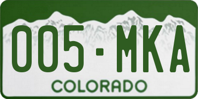 CO license plate 005MKA
