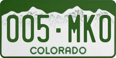 CO license plate 005MKO
