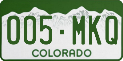 CO license plate 005MKQ