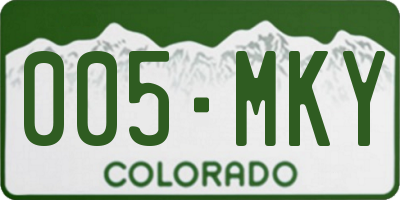 CO license plate 005MKY