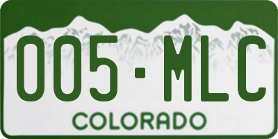 CO license plate 005MLC