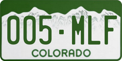CO license plate 005MLF
