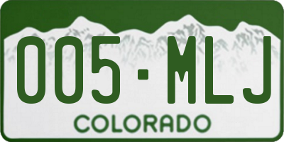 CO license plate 005MLJ