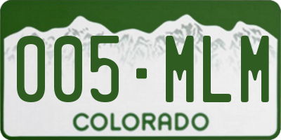 CO license plate 005MLM