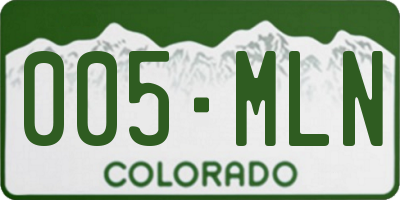 CO license plate 005MLN