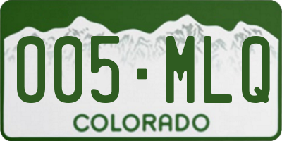 CO license plate 005MLQ